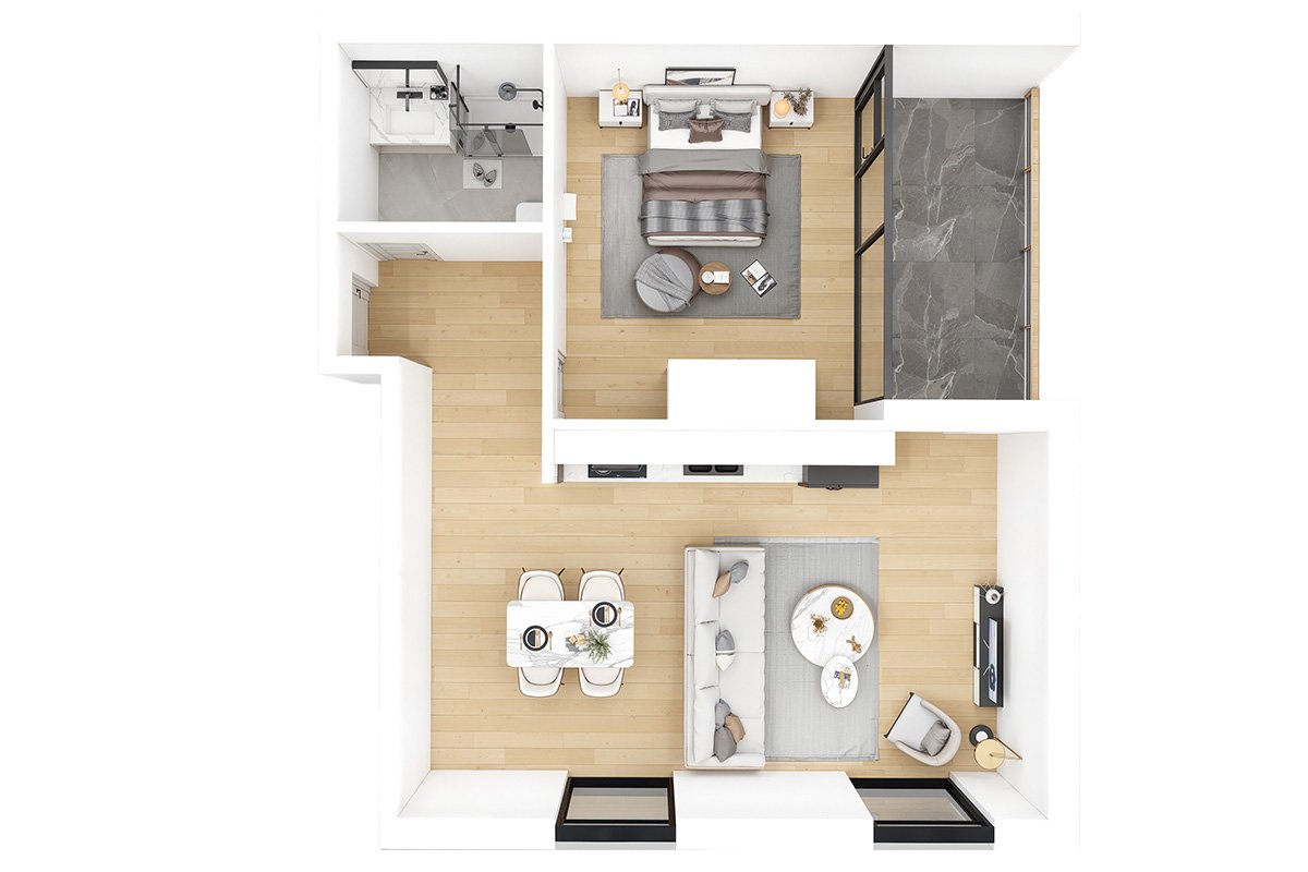 Stan na spratu jednosoban